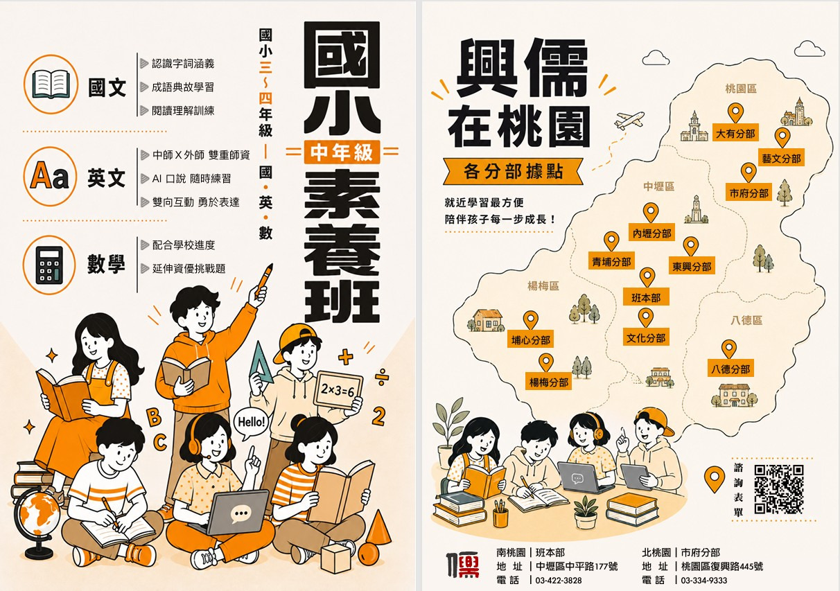 ✨ 興儒國小中年級素養班｜小三・小四招生中